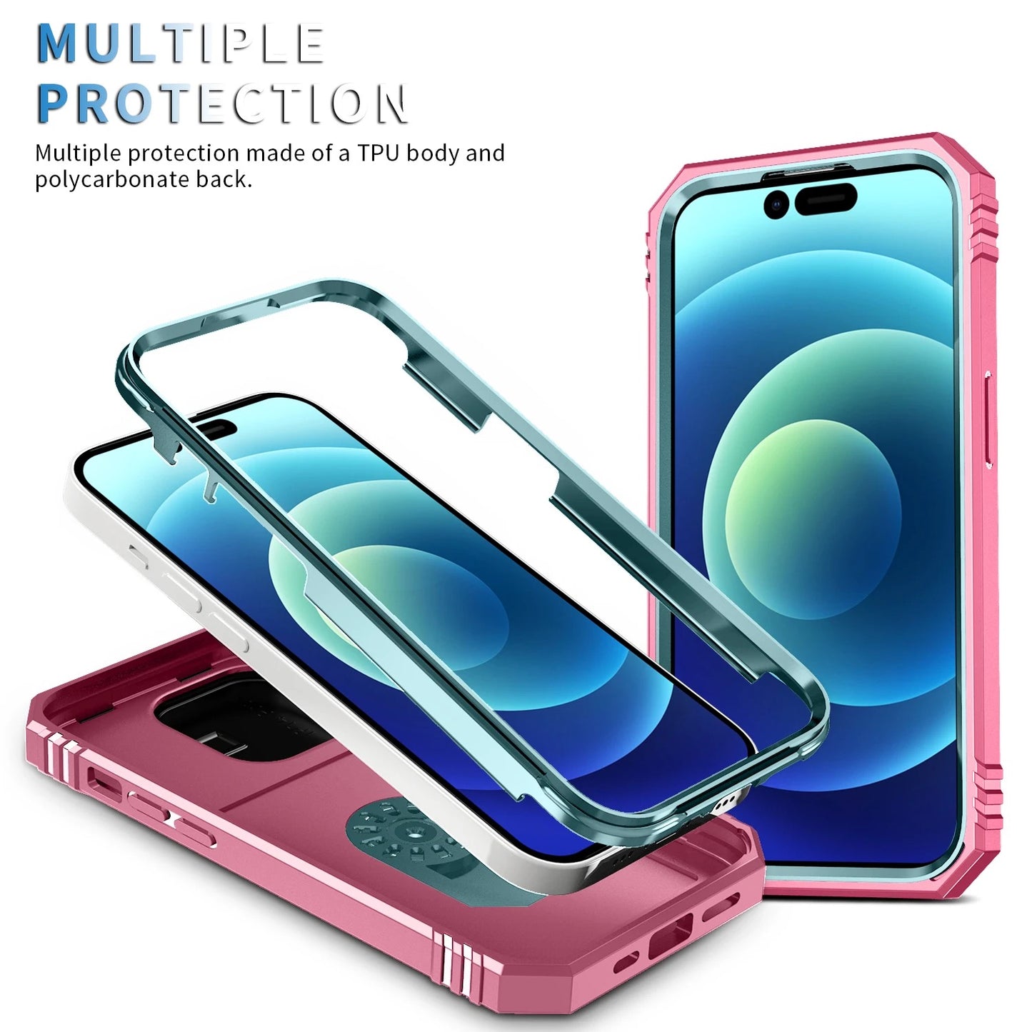 Hybrid 3in1 Armor Protective Case for iPhone & Samsung