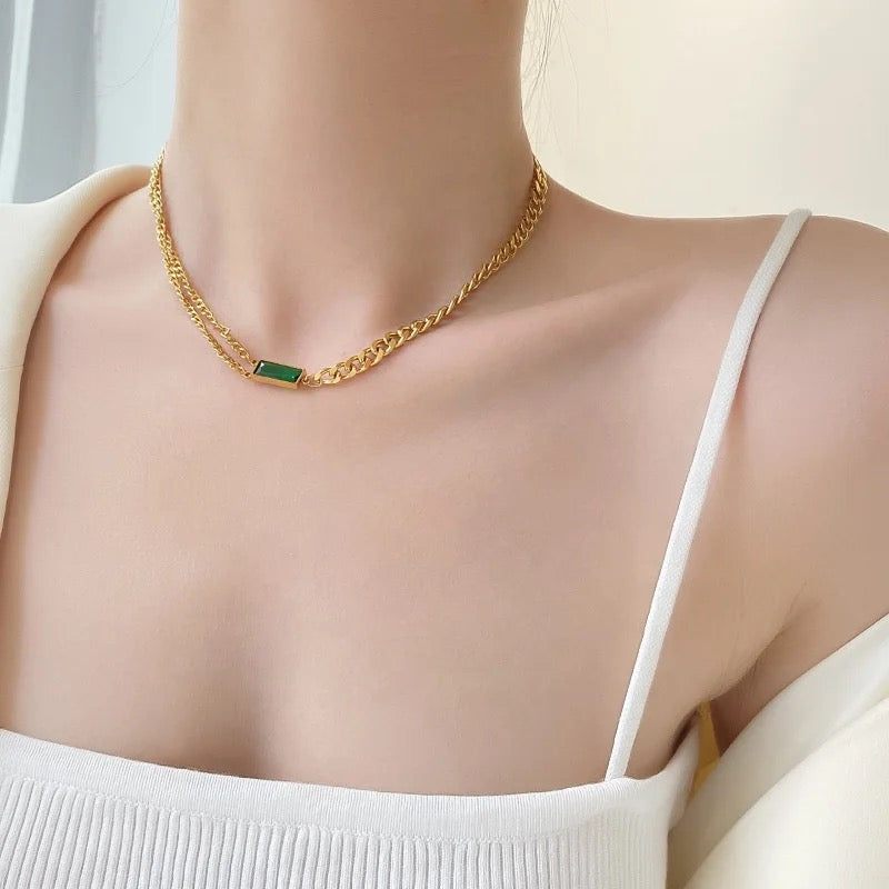 Aywe Cuban Link Choker Stainless Steel Necklace