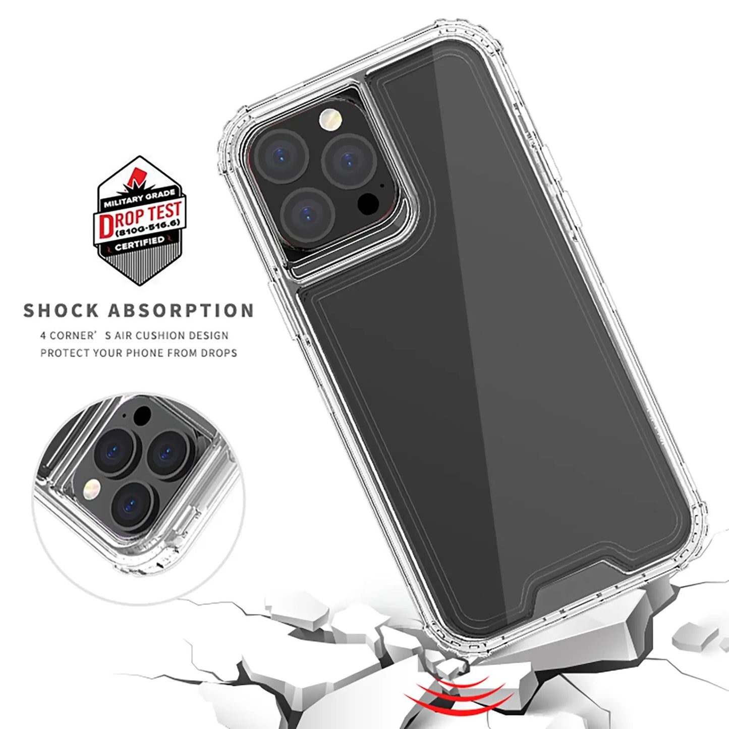 Transparent Hybrid 2in1 Case iPhone and Samsung