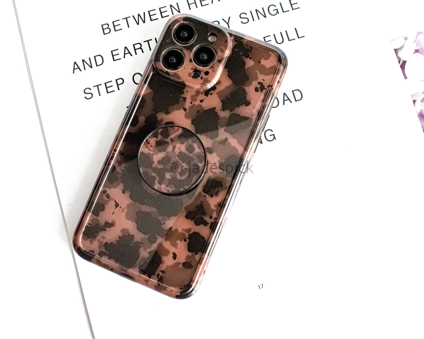 Marble Brown Protective Phone Case Matching Set for iPhone and Apple Airpod