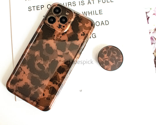 Marble Brown Protective Phone Case Matching Set for iPhone and Apple Airpod