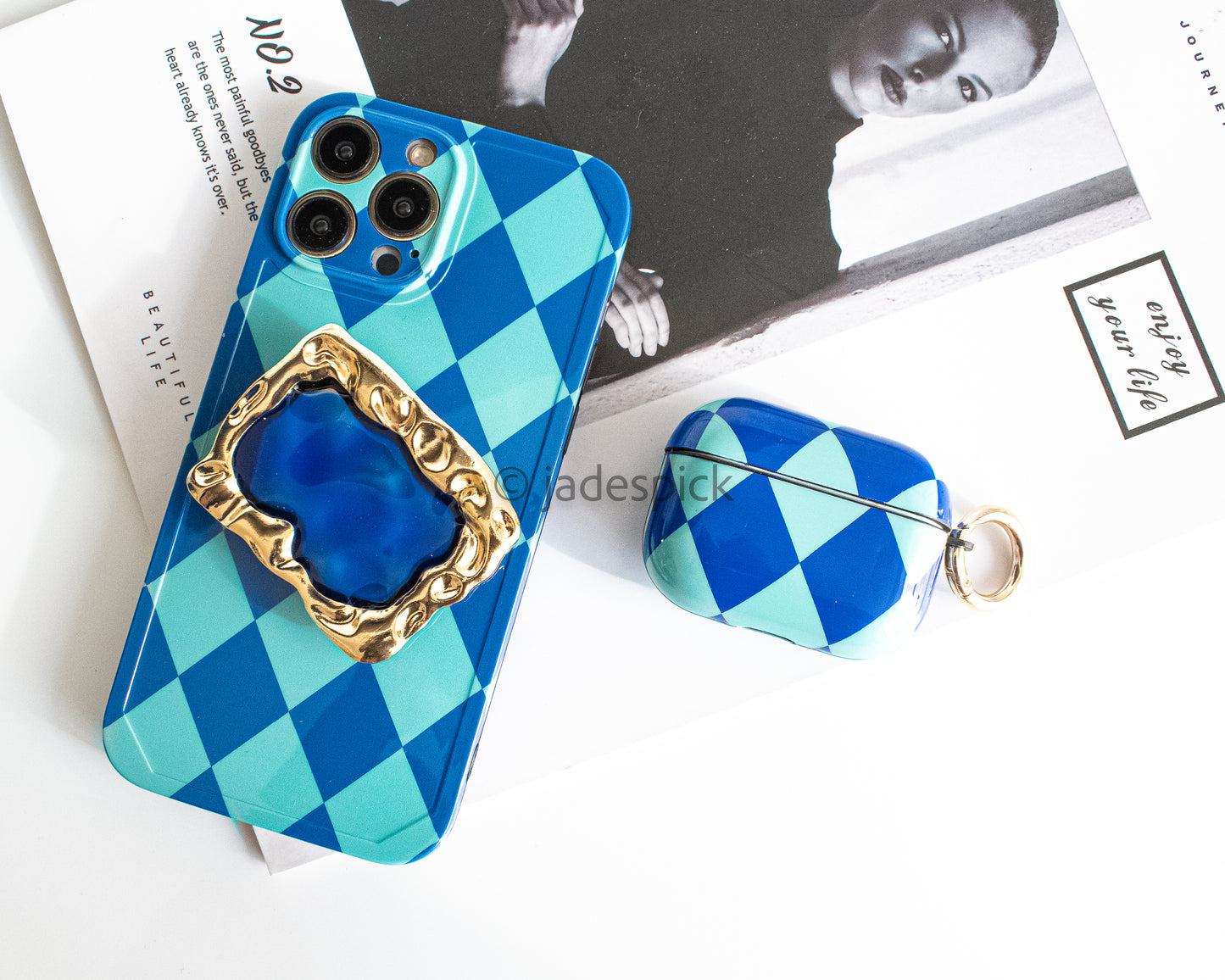 Matching Protective blue iPhone and Airpod set