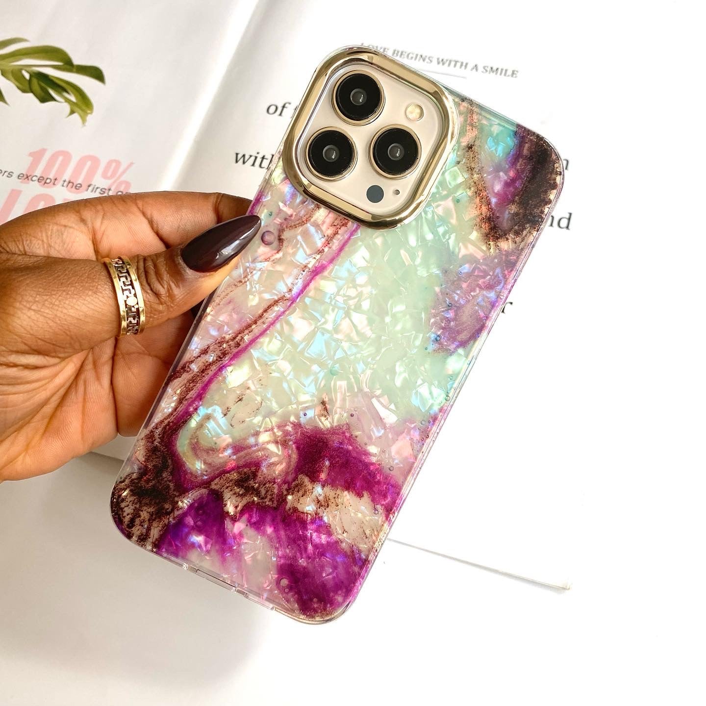 Pink Agate Marble Protective Case For iPhone and Samsung