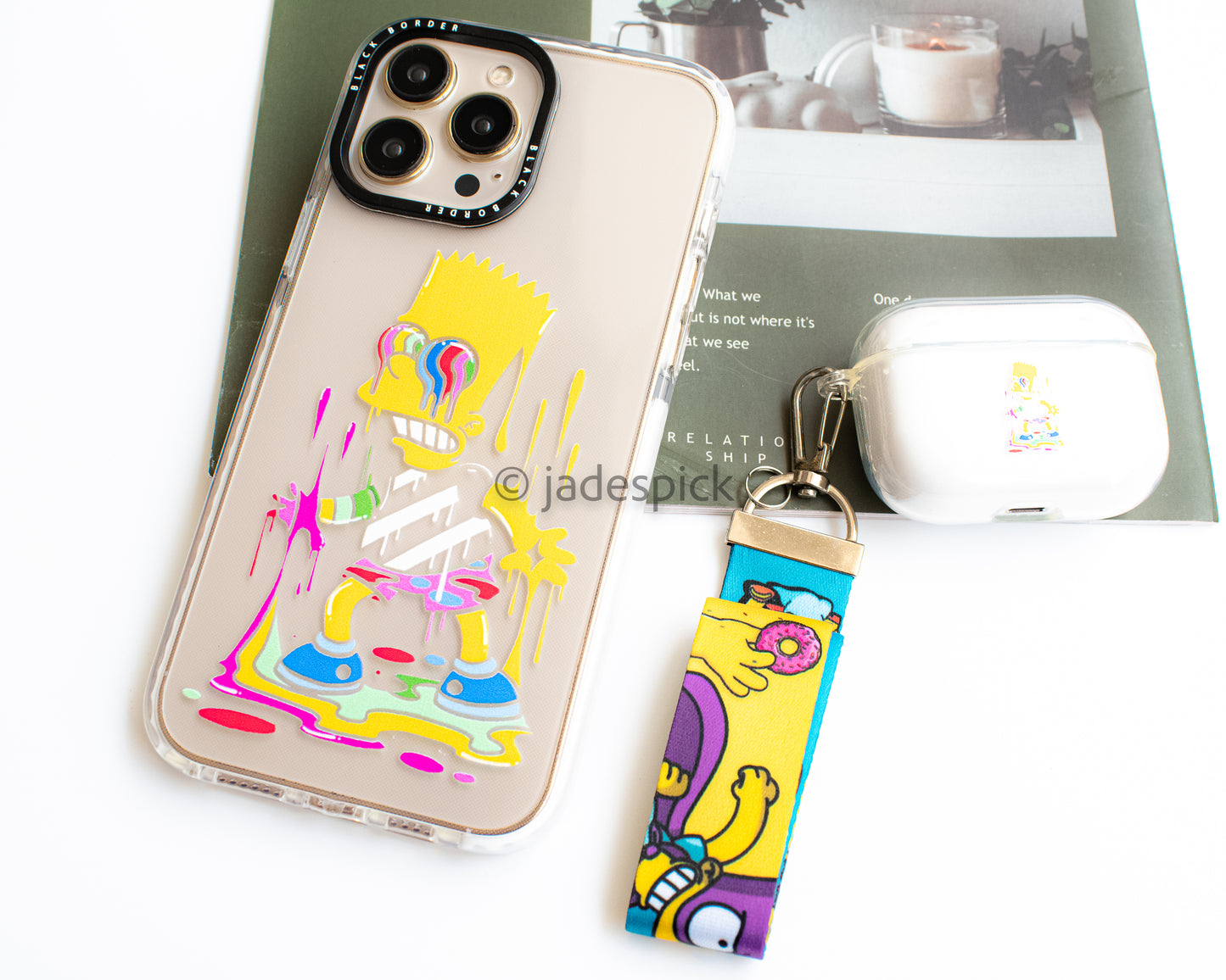 Protective Simpsons Matching Protective iPhone Case and Airpod Case set